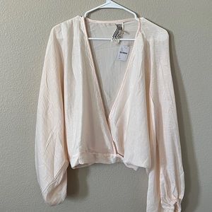 Free People satin blouse shirt